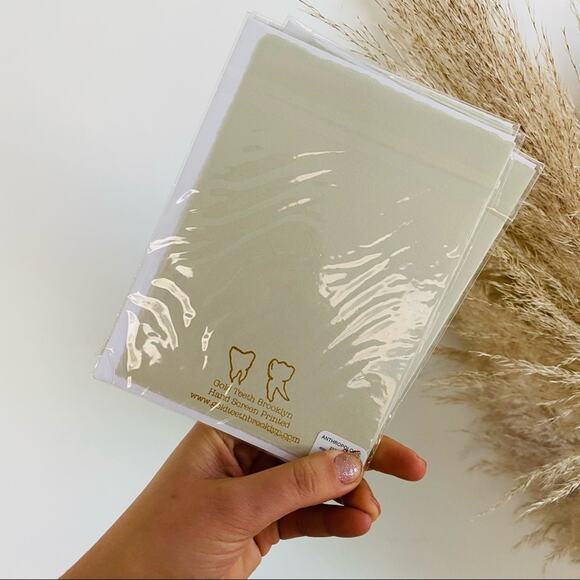 NEW ANTHROPOLOGIE Cream Tan Illustrated Noisemaker Party Greeting Card s/3 - Picture 3 of 4